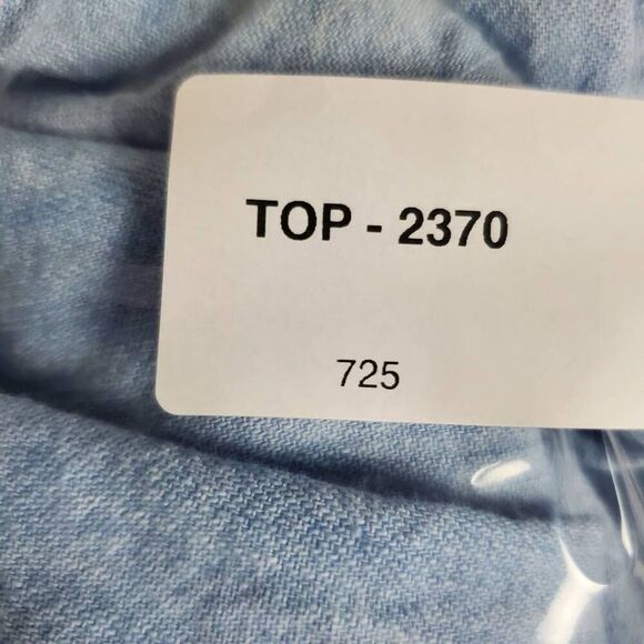 Old Navy Women’s Light Blue Puff Sleeve Peplum Top XS Cotton Blouse Square Neck - Picture 7 of 7